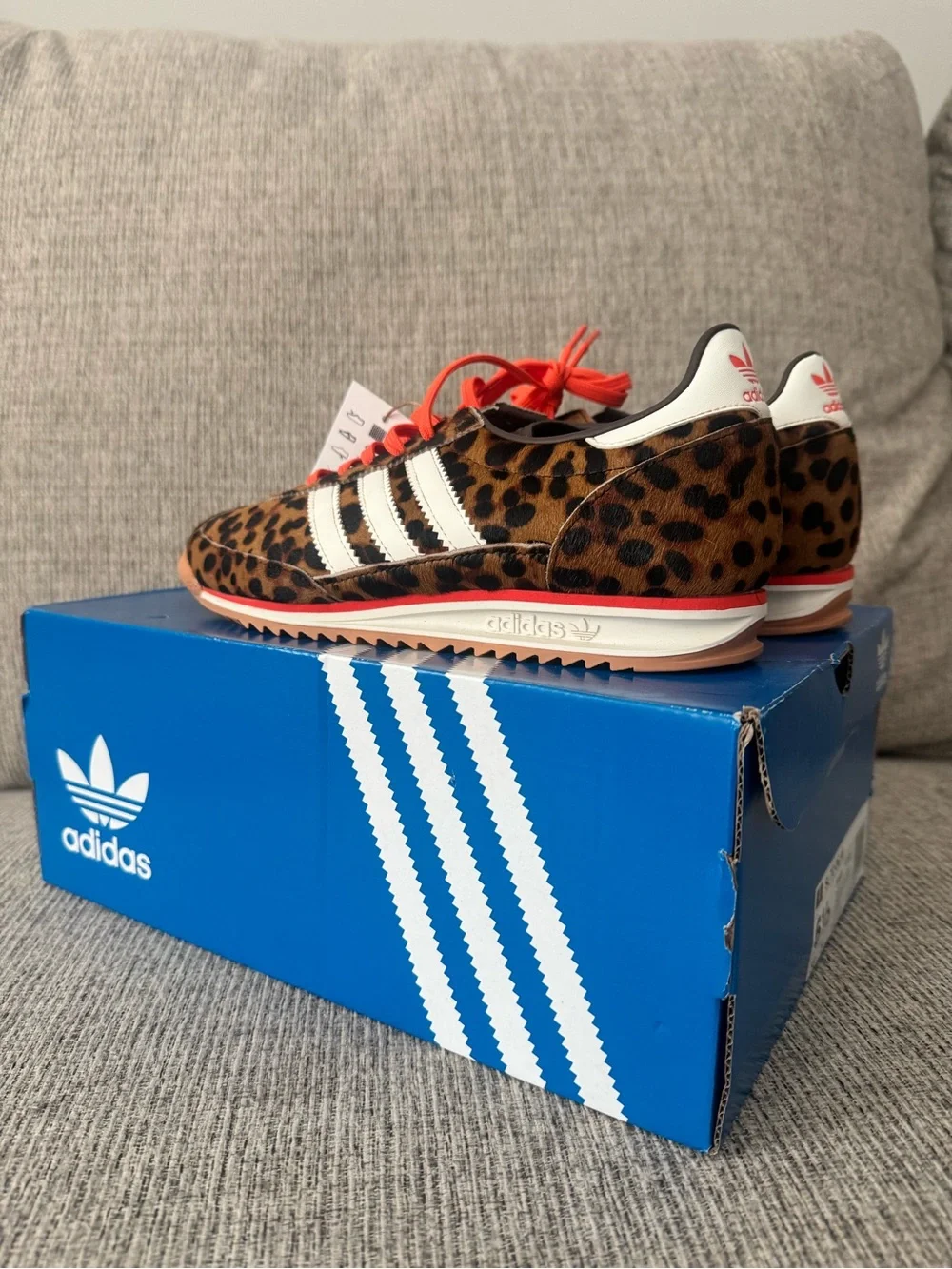 adidas Leopard-Print Samba-Inspired Sneakers with Red Accents - Picture 2 of 5